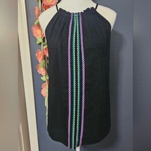 Knox Rose Halter Embroidered Tank Top Size XXL